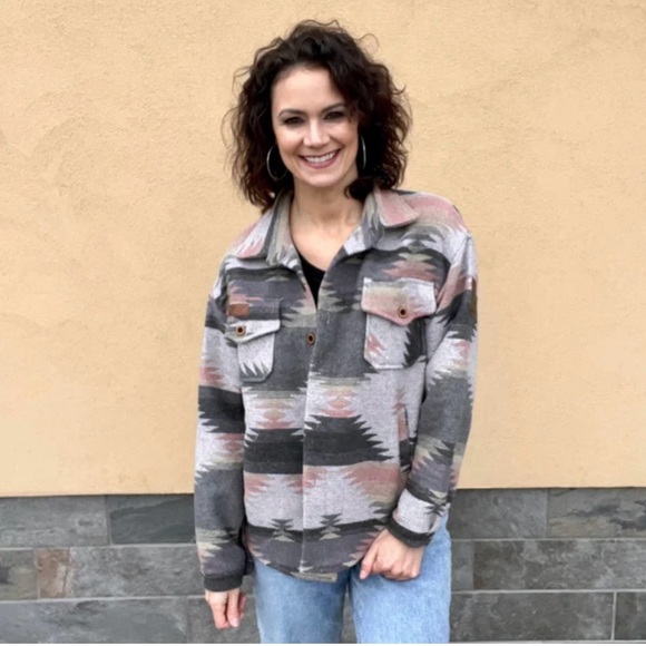 Alaska Chicks Aztec Print Shacket - Picture 2 of 5
